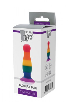 Разноцветная анальная пробка Colourful Plug - 10,5 см.